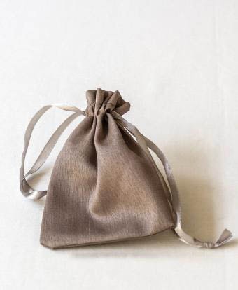 סט כסף - שקית משי פראי אפור 12 יח