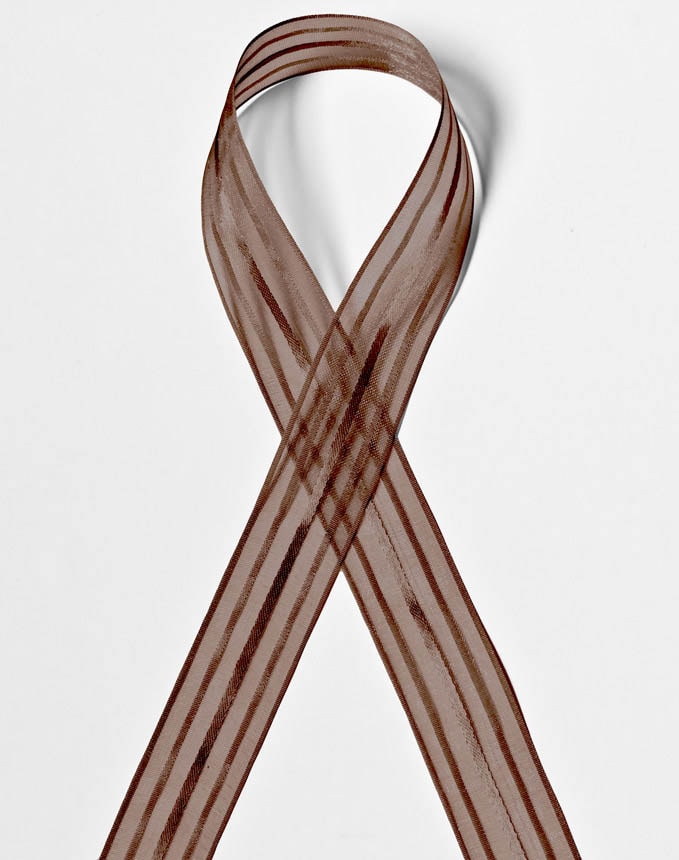 אורגנזה פסים - חום כהה