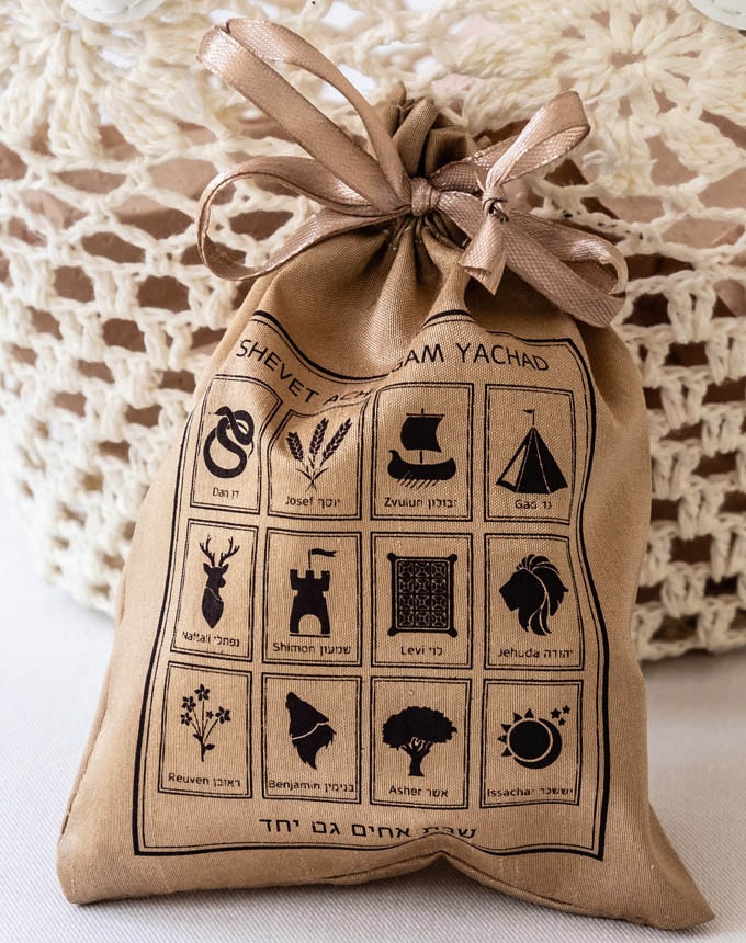 שקיות לוגו שבטים - זהב בהיר+חום