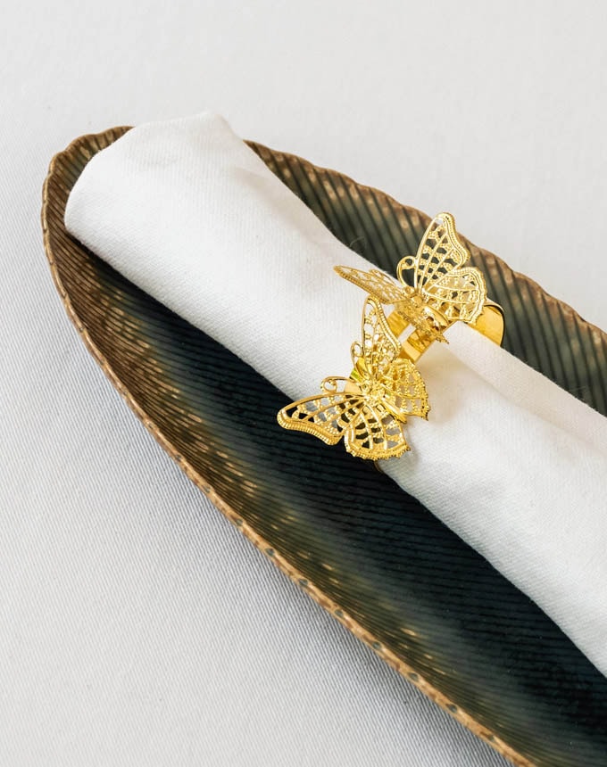 חבק פרפר מטלי - זהב