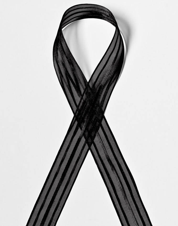 אורגנזה פסים - שחור