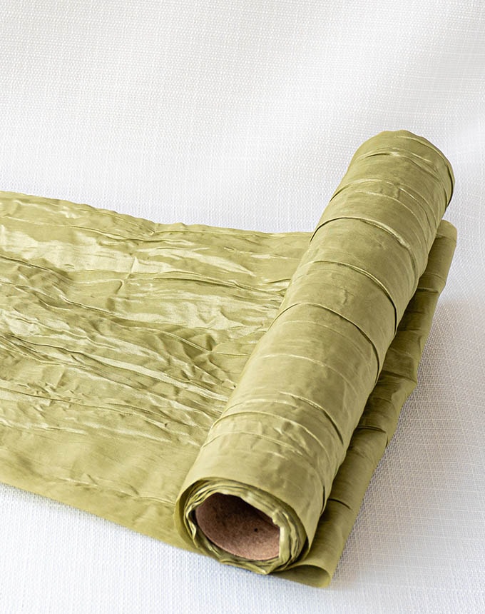 רנר משי פראי פליסה - ירוק זית