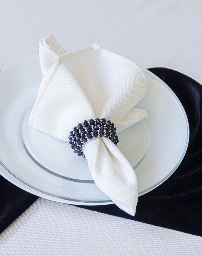 חבק קפיץ יהלום - שחור כסף