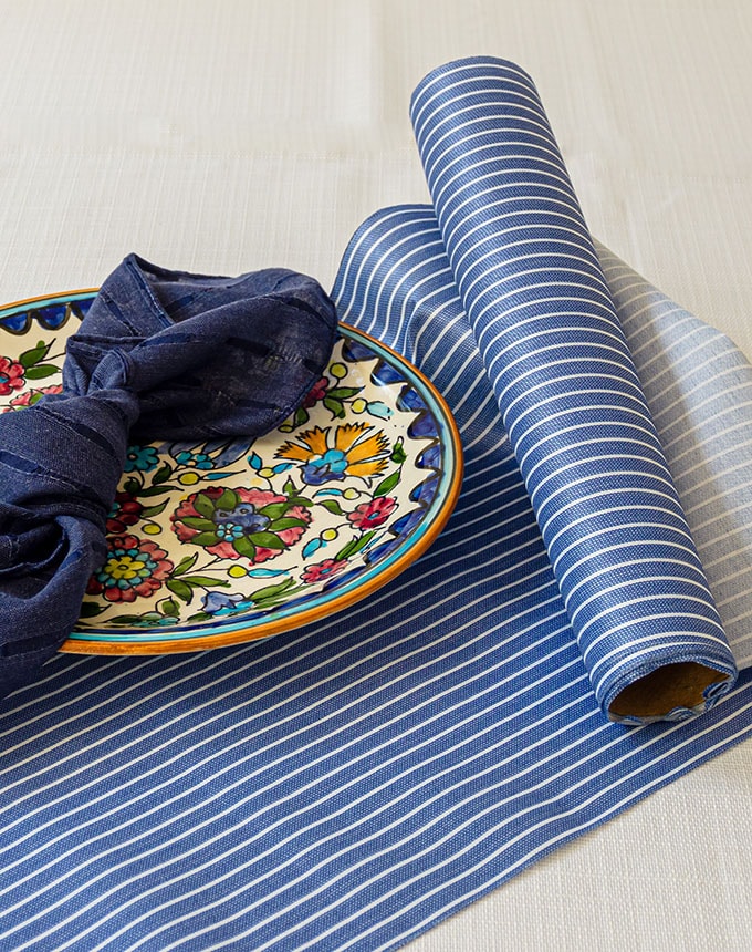 רנר פסים דקים - כחול