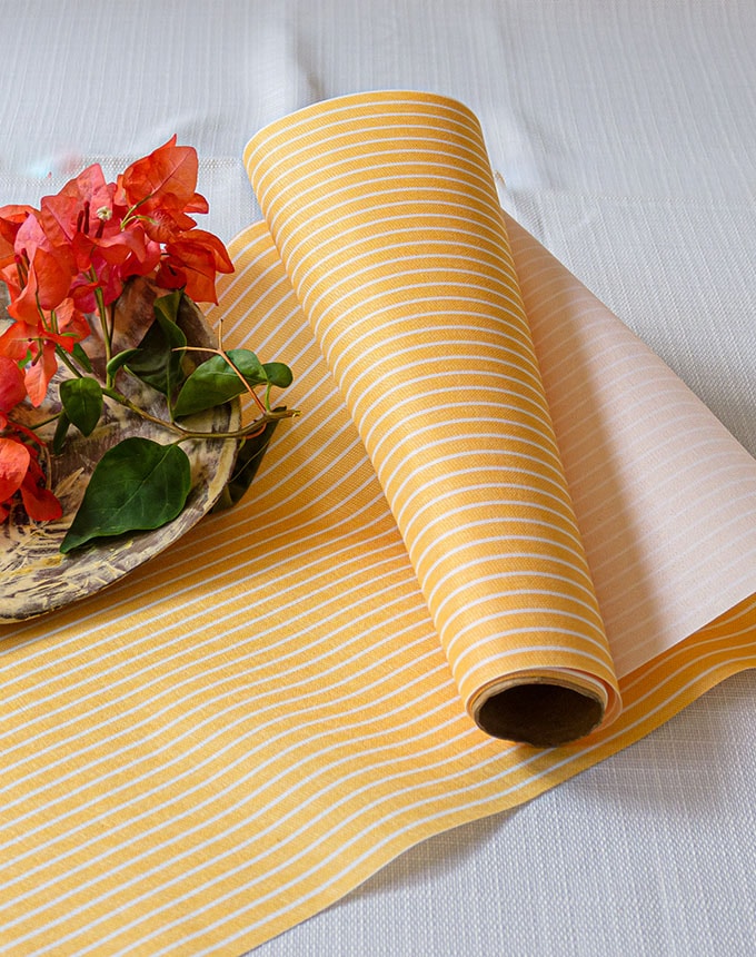 רנר פסים דקים - צהוב