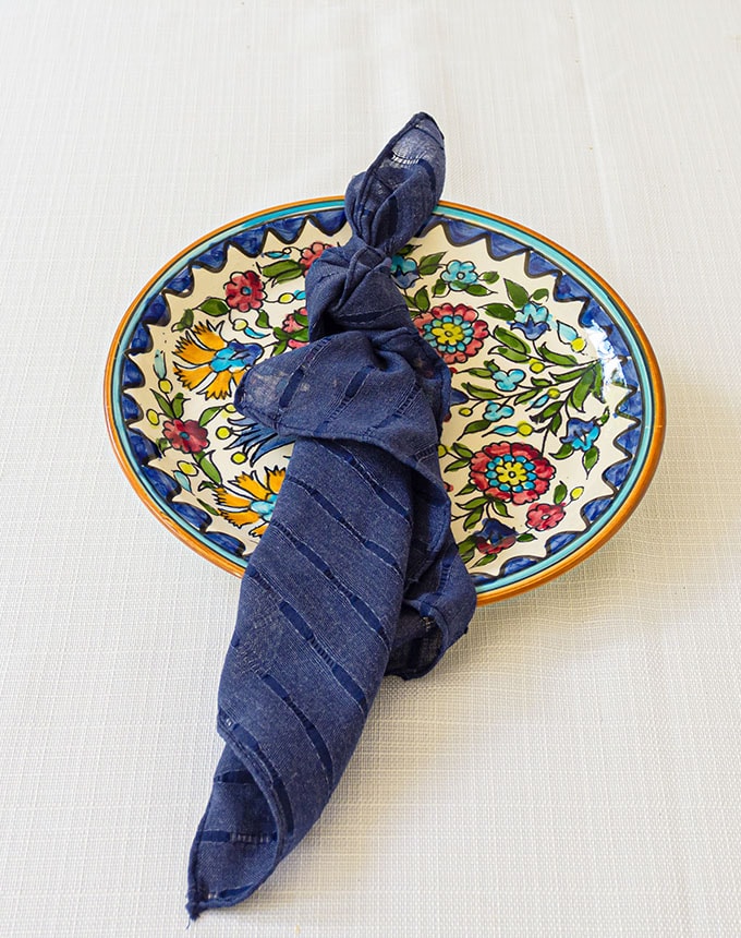 מפיות טטרה מעוטר - כחול כהה