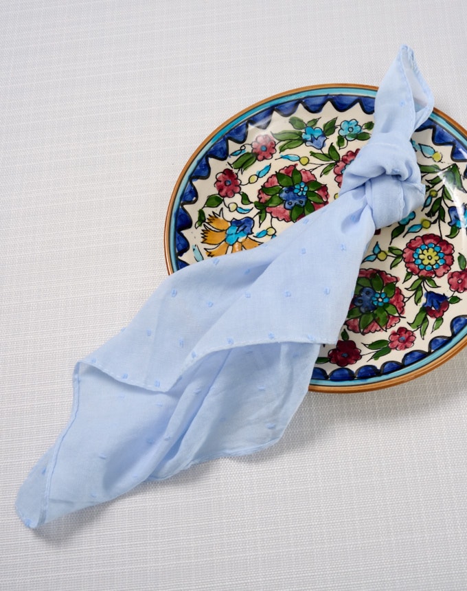 מפיות טטרה נקודות - תכלת