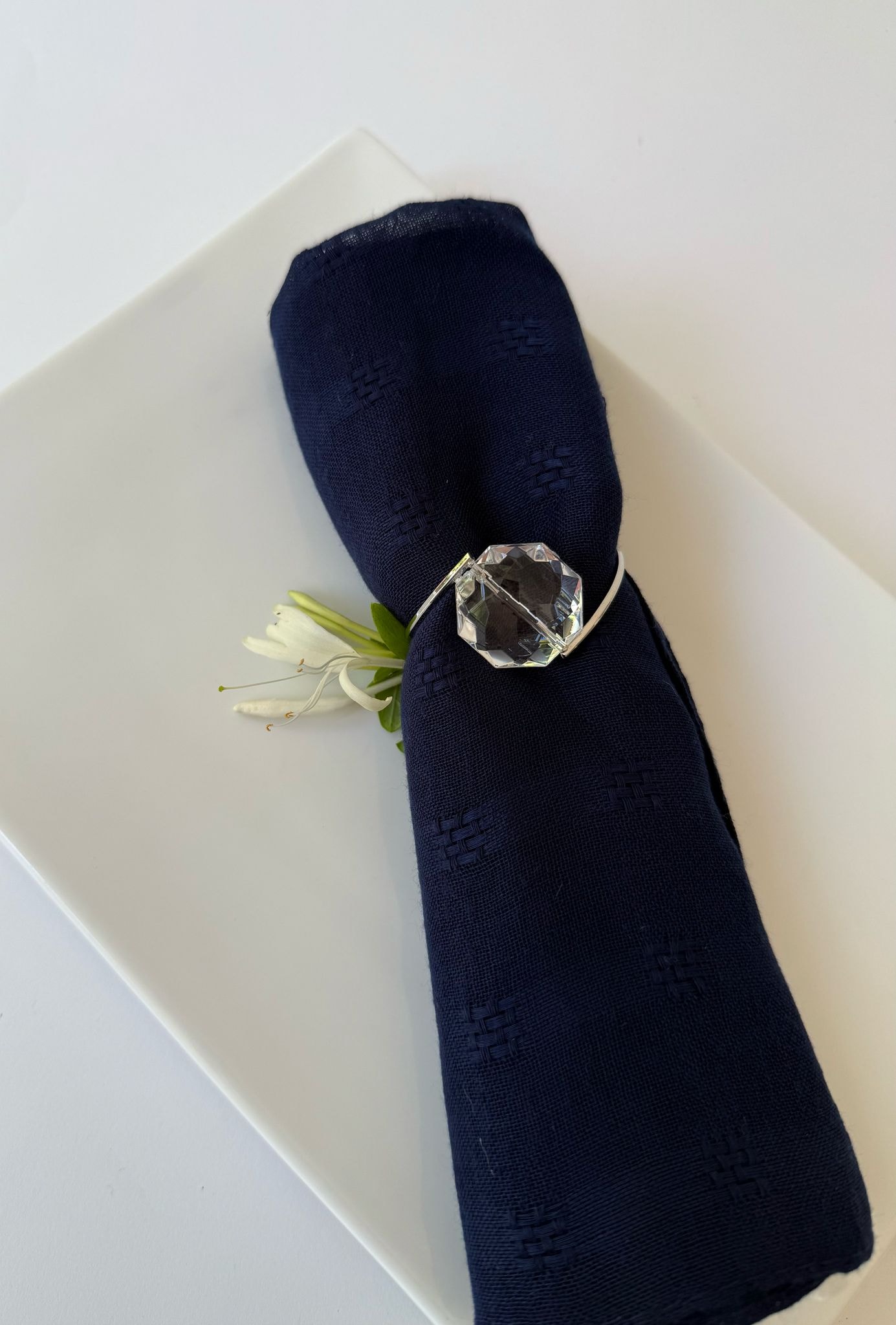 חבק יהלום מסובב שטוח - כסף