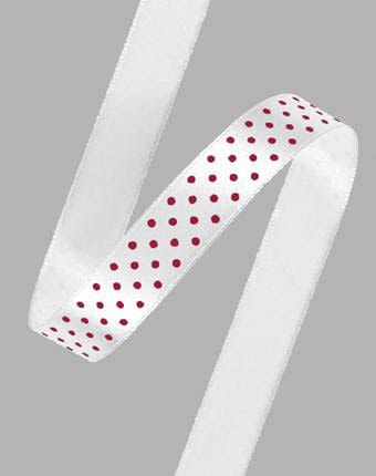 סטן נקודות - לבן נק' אדומות