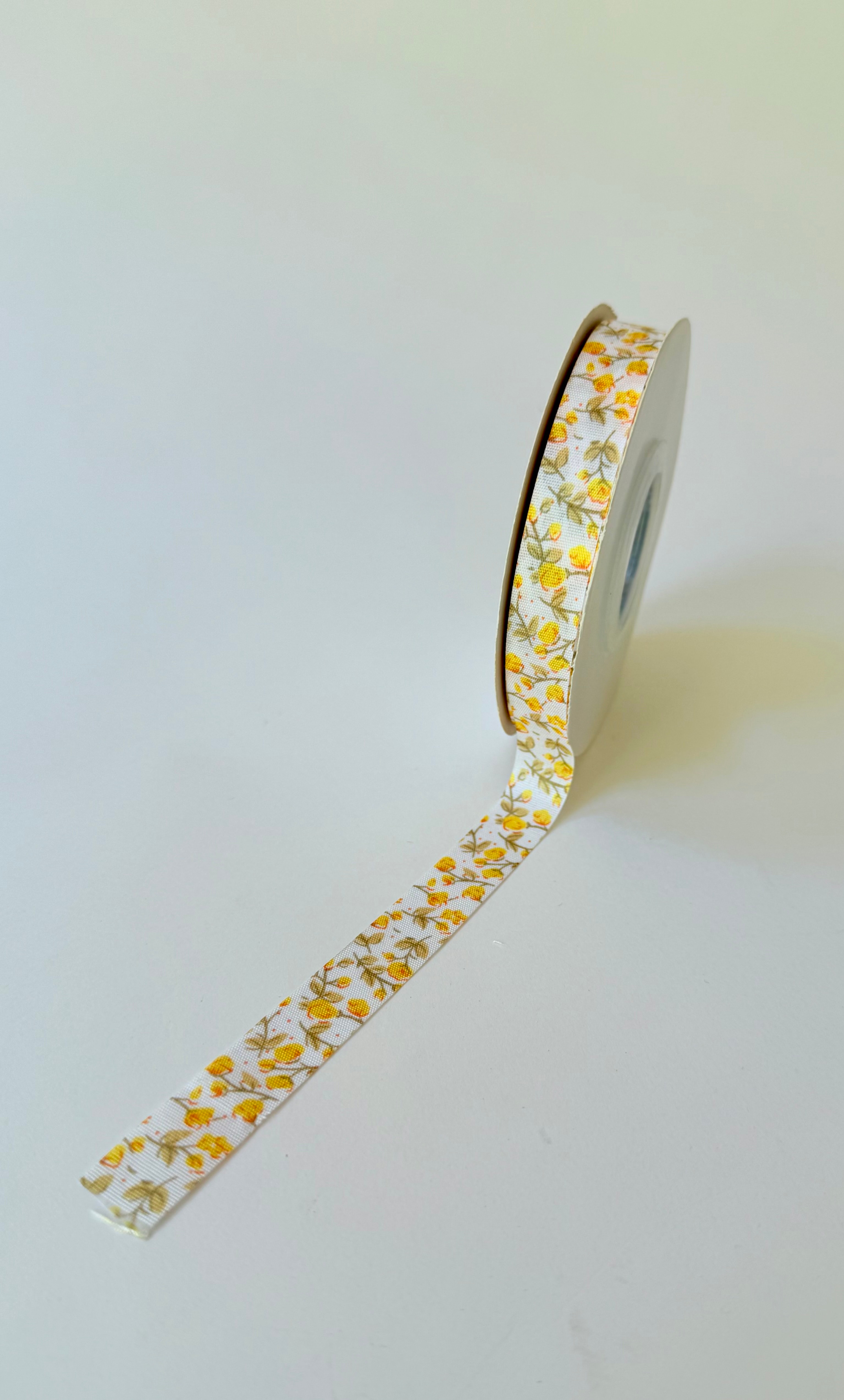 סרט כותנה הדפס פרחים - צהוב