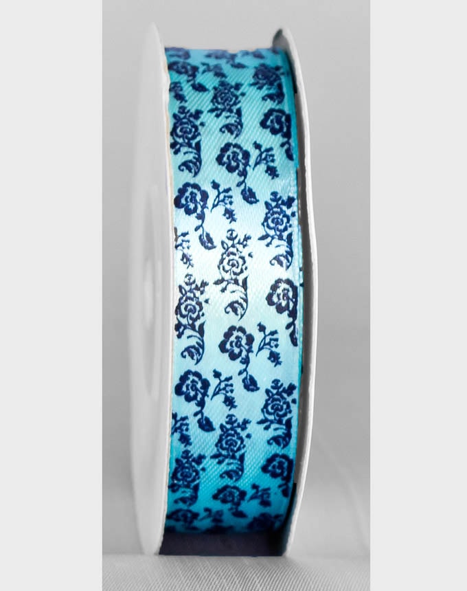 סטן פרחים - טורקיז+כחול