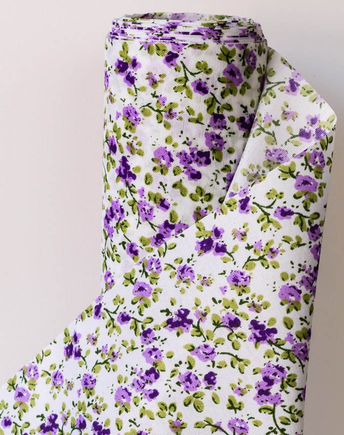 רנר פרחים על כותנה 1 - סגול