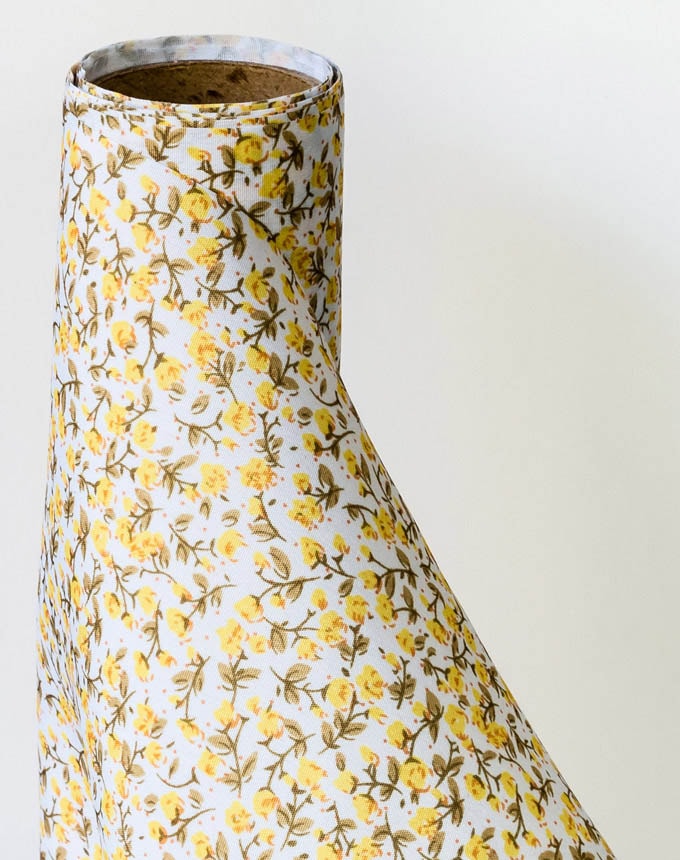 רנר פרחים על כותנה 2 - צהוב