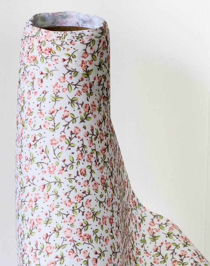 רנר פרחים על כותנה 2 - אפרסק