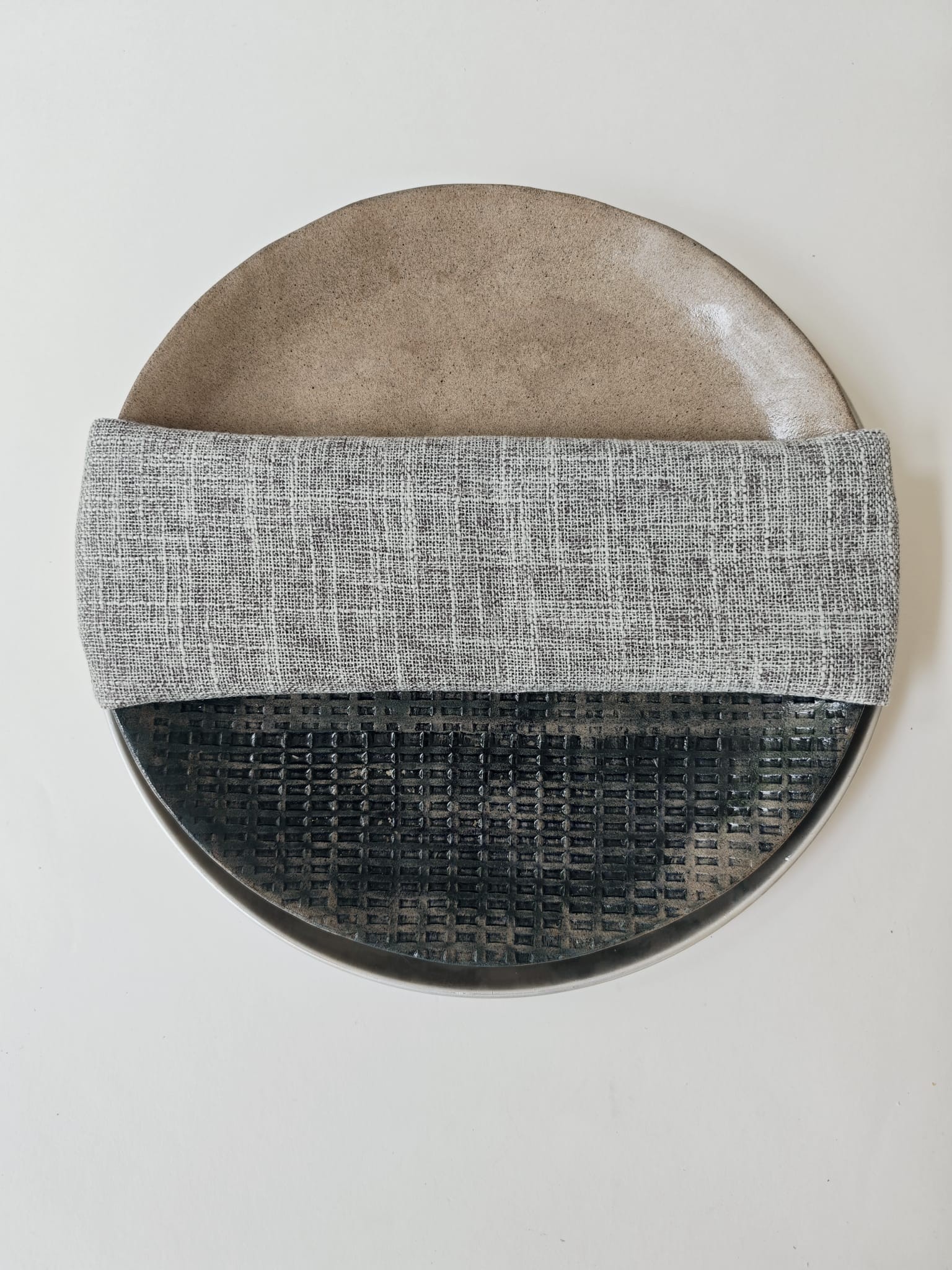 מפיות פשתן מלאנג׳ - אפור