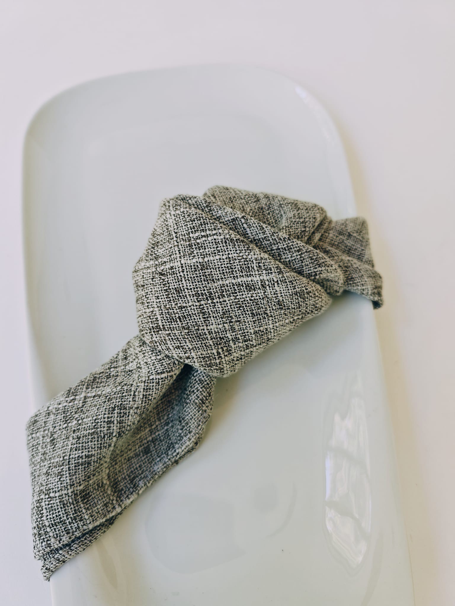 מפיות פשתן מלאנג׳ - מנטה אפור