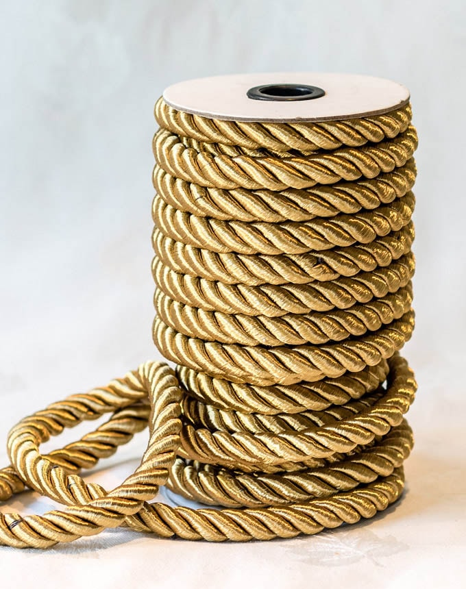 שרוך מגולגל 12 מ"מ - זהב