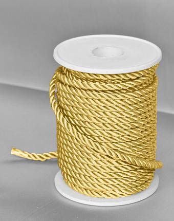 שרוך מגולגל 5 מ"מ - זהב אבן