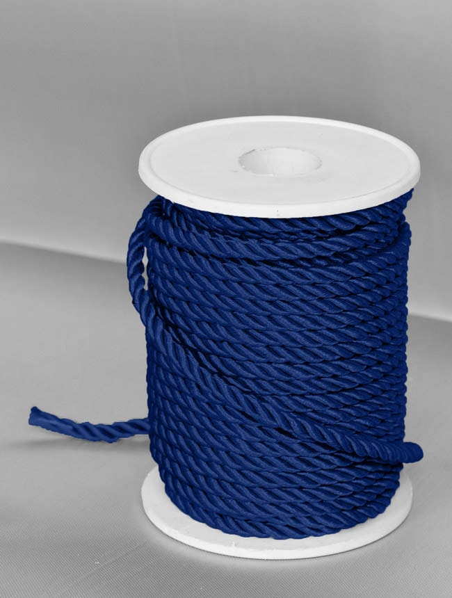 שרוך מגולגל 5 מ"מ - כחול