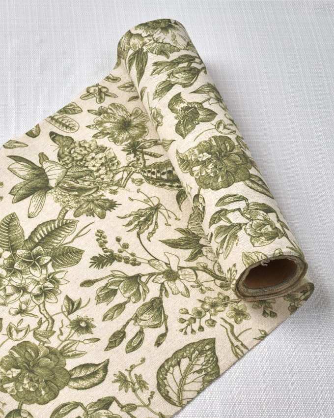 רנר הדפס אנגלי - ירוק זית