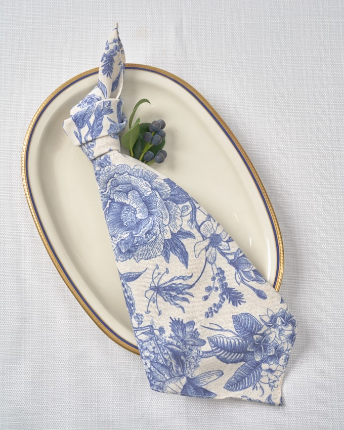 מפיות הדפס אנגלי - כחול