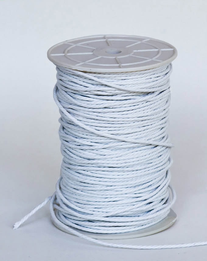 שרוך כותנה מצופה - לבן