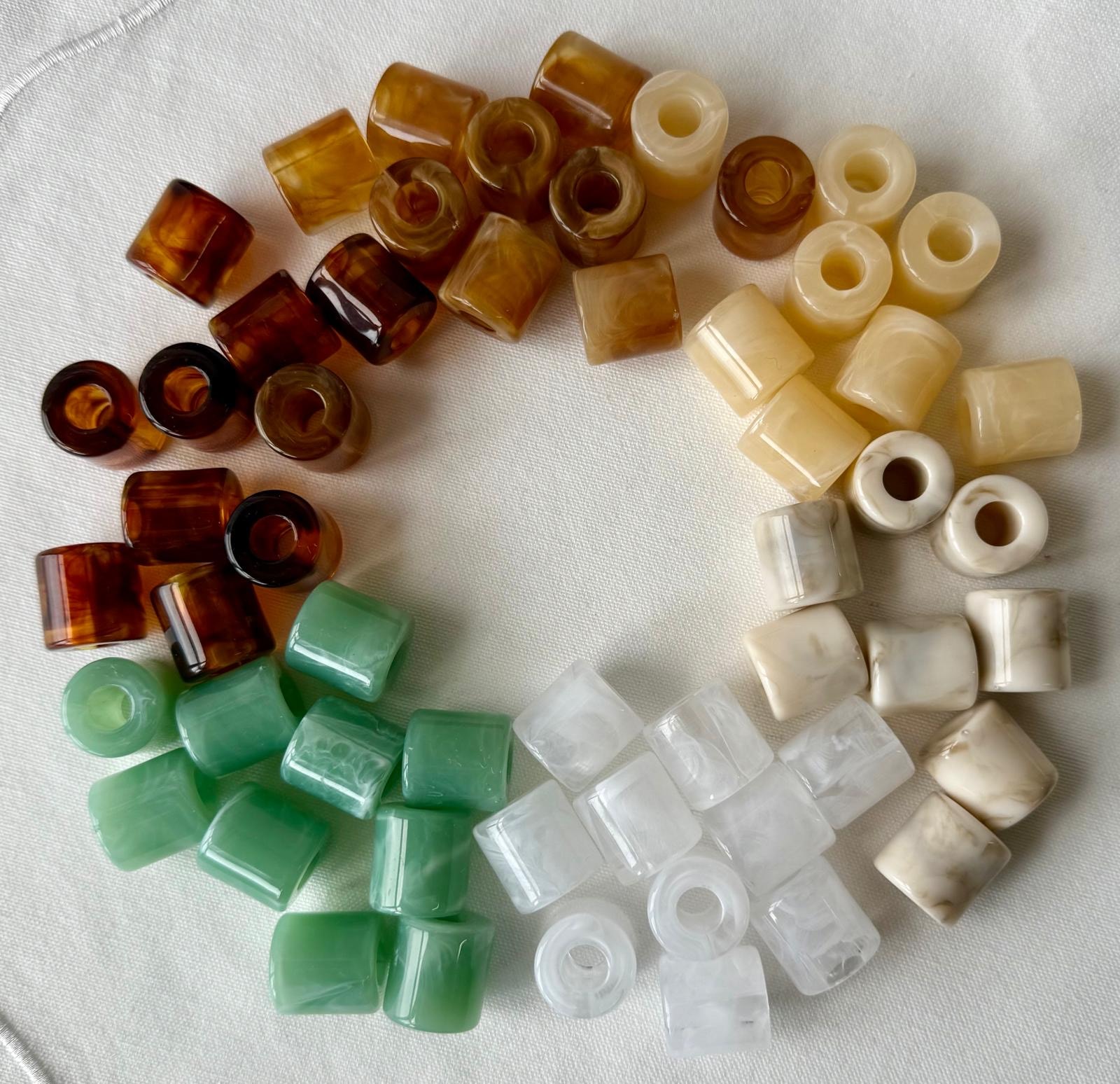 חרוז השחלה דמוי שיש צילינדר